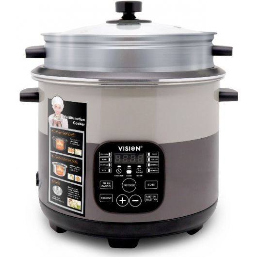 VISION 1100W MC-3.0 Liter Stainless Still Smart Rice Cooker with Thermal Safety Fuse- Double Pot
